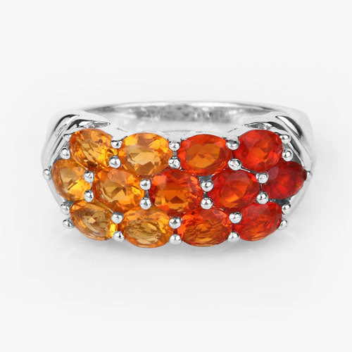 1.56 Carat Genuine Fire Opal .925 Sterling Silver Ring - Image 8