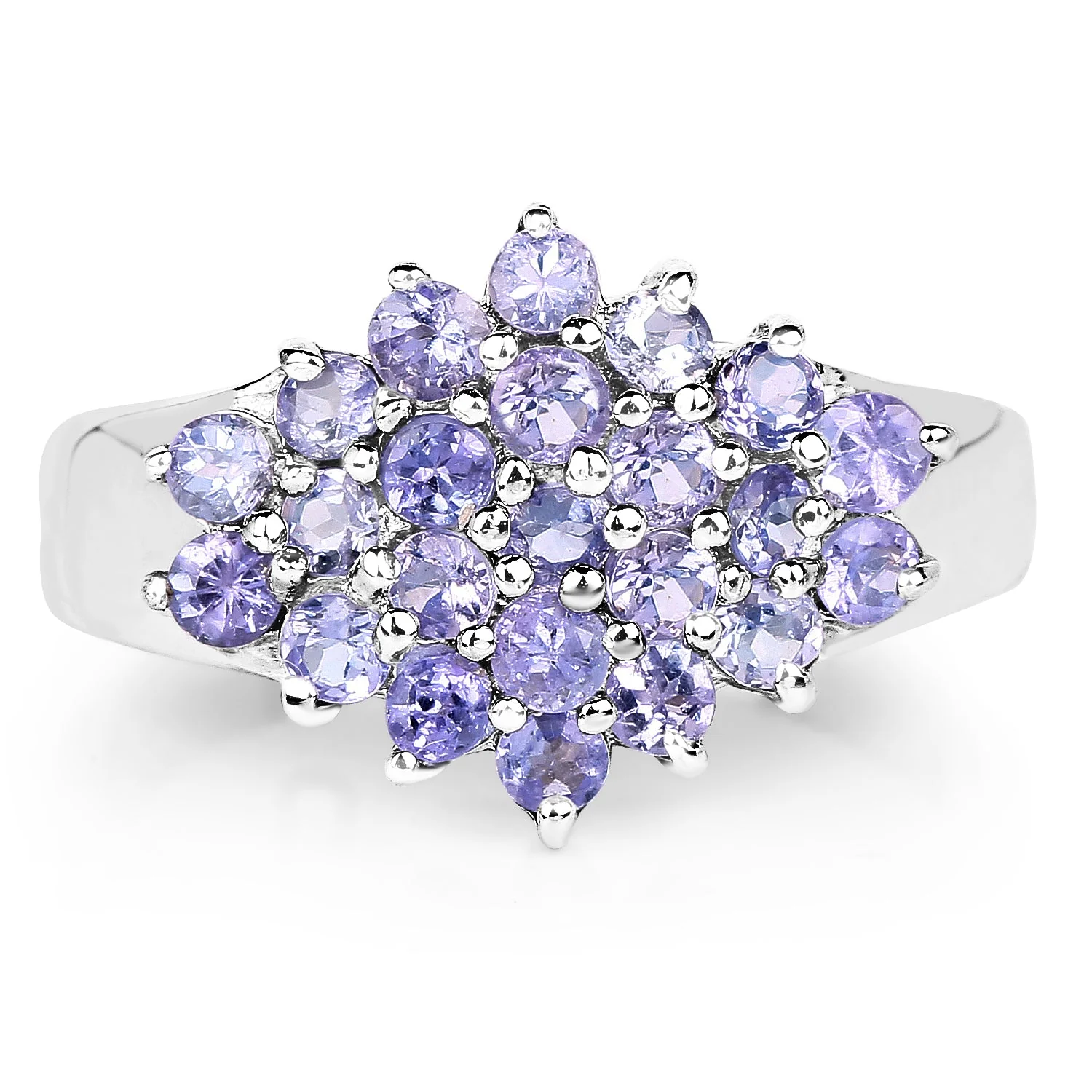 1.61 Carat Genuine Tanzanite .925 Sterling Silver Ring - Image 4