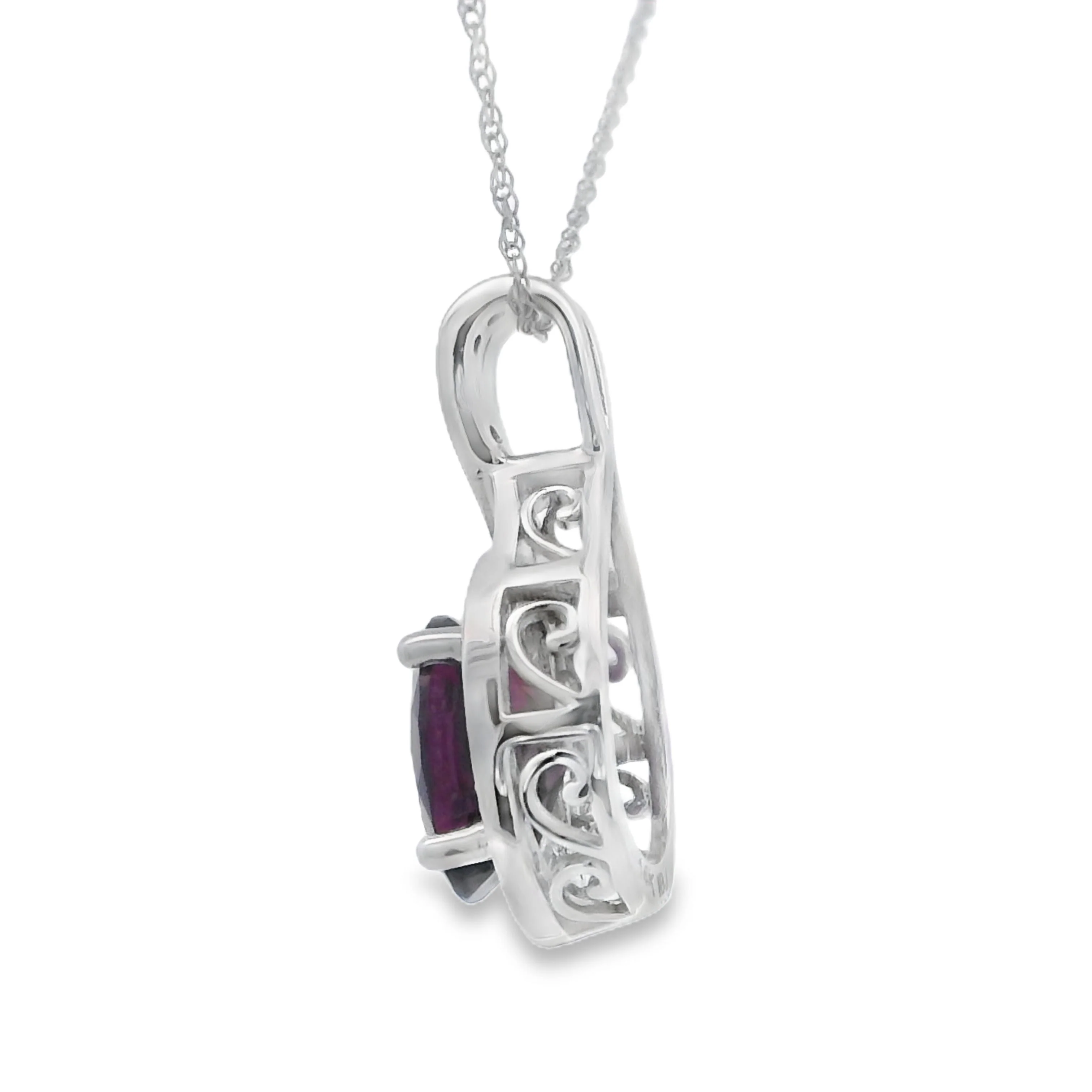 1.61ct Garnet Diamond Fashion Pendants 14KT White Gold - Image 2