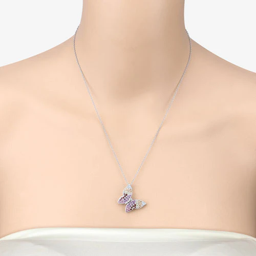 1.62 Carat Genuine Multi Stones .925 Sterling Silver Pendant - Image 10