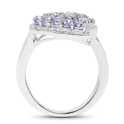 1.63 Carat Genuine Tanzanite .925 Sterling Silver Ring - Image 5