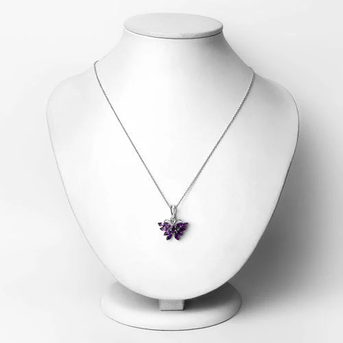 1.65 Carat Genuine Amethyst .925 Sterling Silver Pendant - Image 2