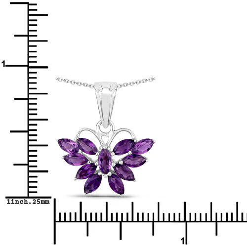 1.65 Carat Genuine Amethyst .925 Sterling Silver Pendant - Image 3