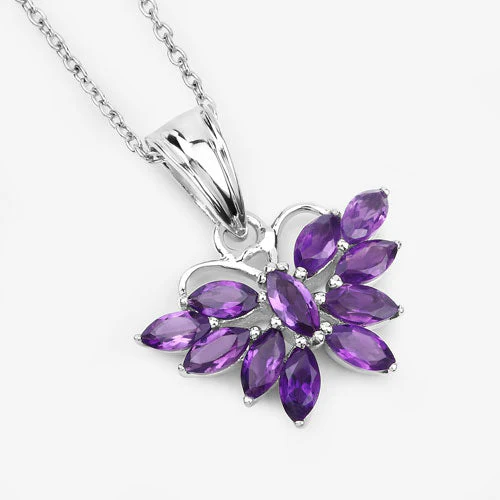 1.65 Carat Genuine Amethyst .925 Sterling Silver Pendant - Image 8