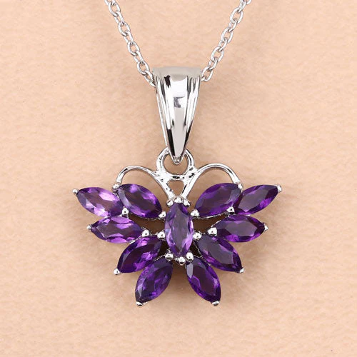 1.65 Carat Genuine Amethyst .925 Sterling Silver Pendant - Image 9