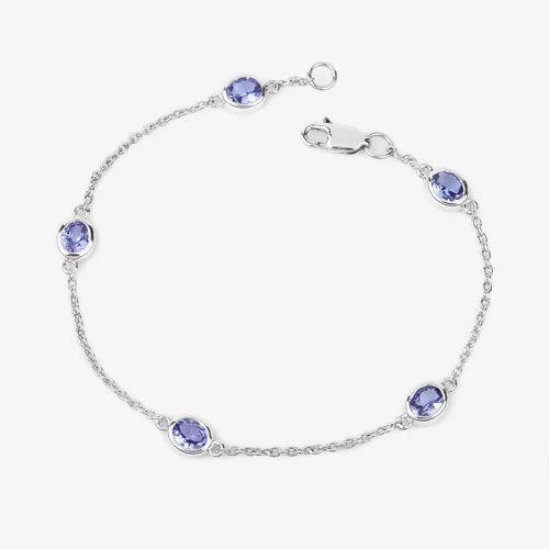 1.65 Carat Genuine Tanzanite .925 Sterling Silver Bracelet - Image 10