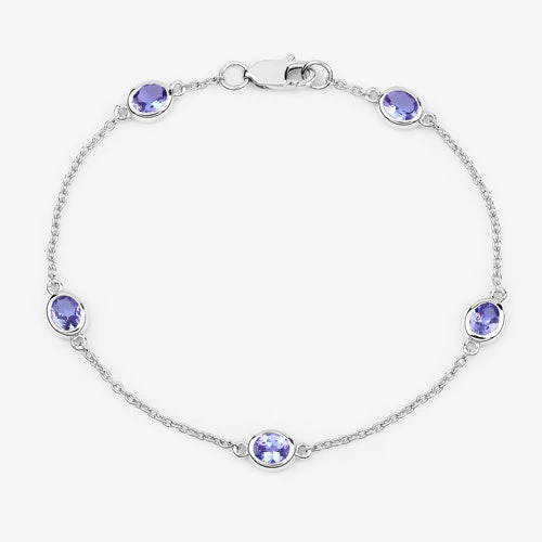 1.65 Carat Genuine Tanzanite .925 Sterling Silver Bracelet - Image 11