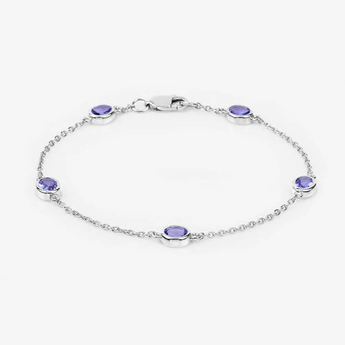 1.65 Carat Genuine Tanzanite .925 Sterling Silver Bracelet - Image 12