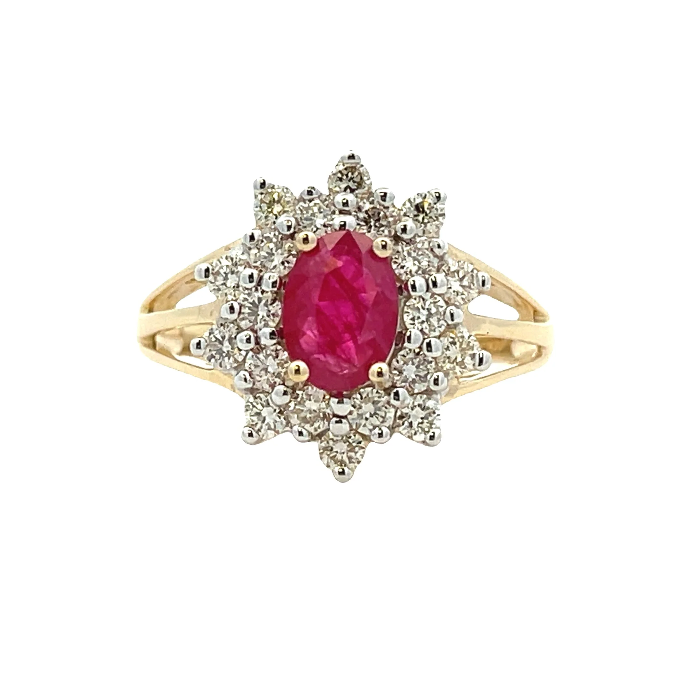 1.65ct Ruby Diamond Ring 14KT Yellow Gold - Image 4