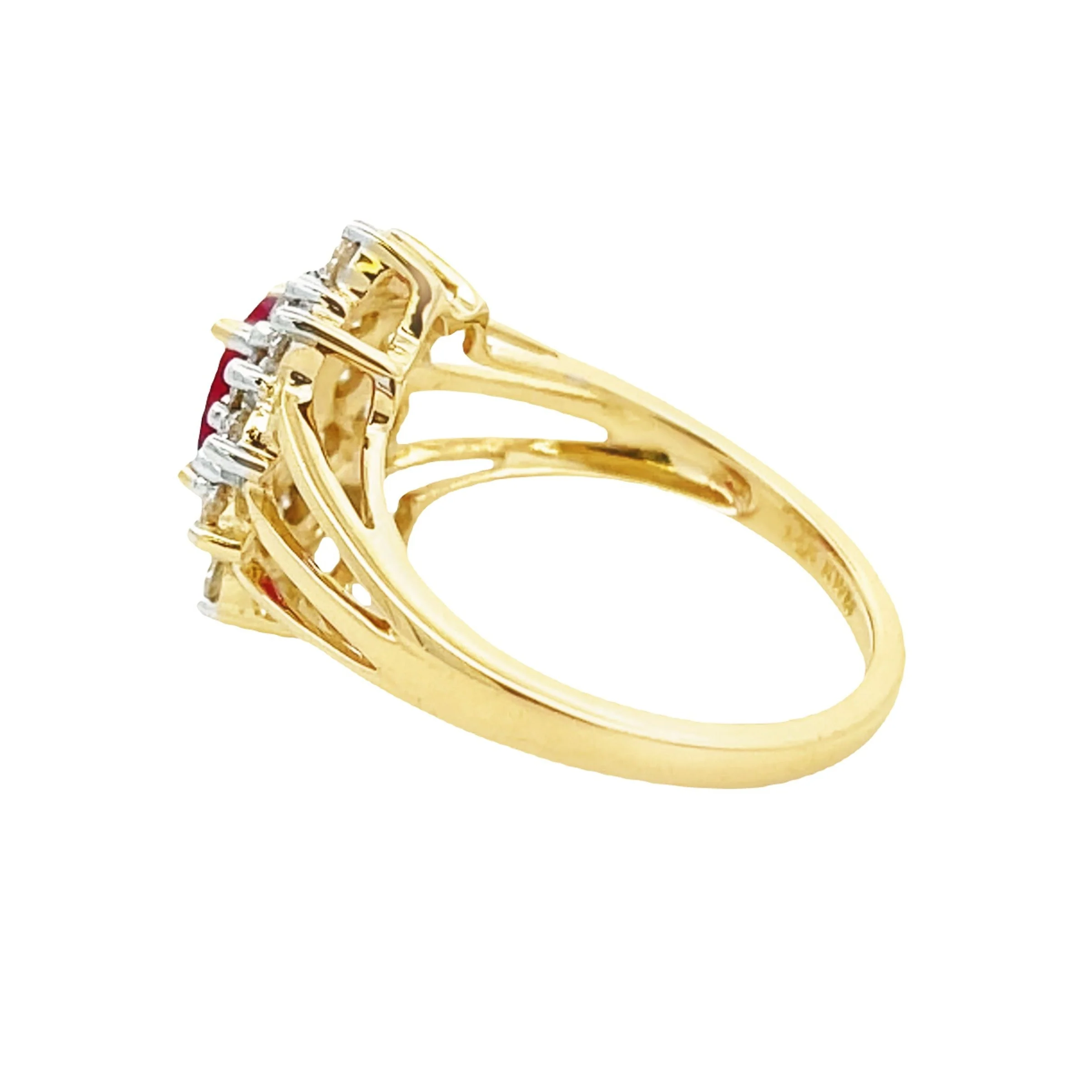 1.65ct Ruby Diamond Ring 14KT Yellow Gold - Image 5