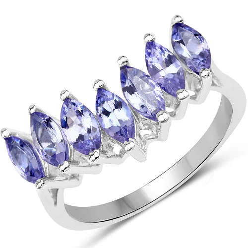 1.68 Carat Genuine Tanzanite .925 Sterling Silver Ring - Image 5