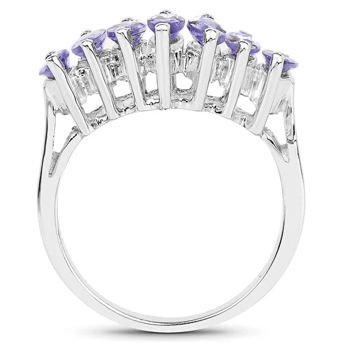 1.68 Carat Genuine Tanzanite .925 Sterling Silver Ring - Image 6