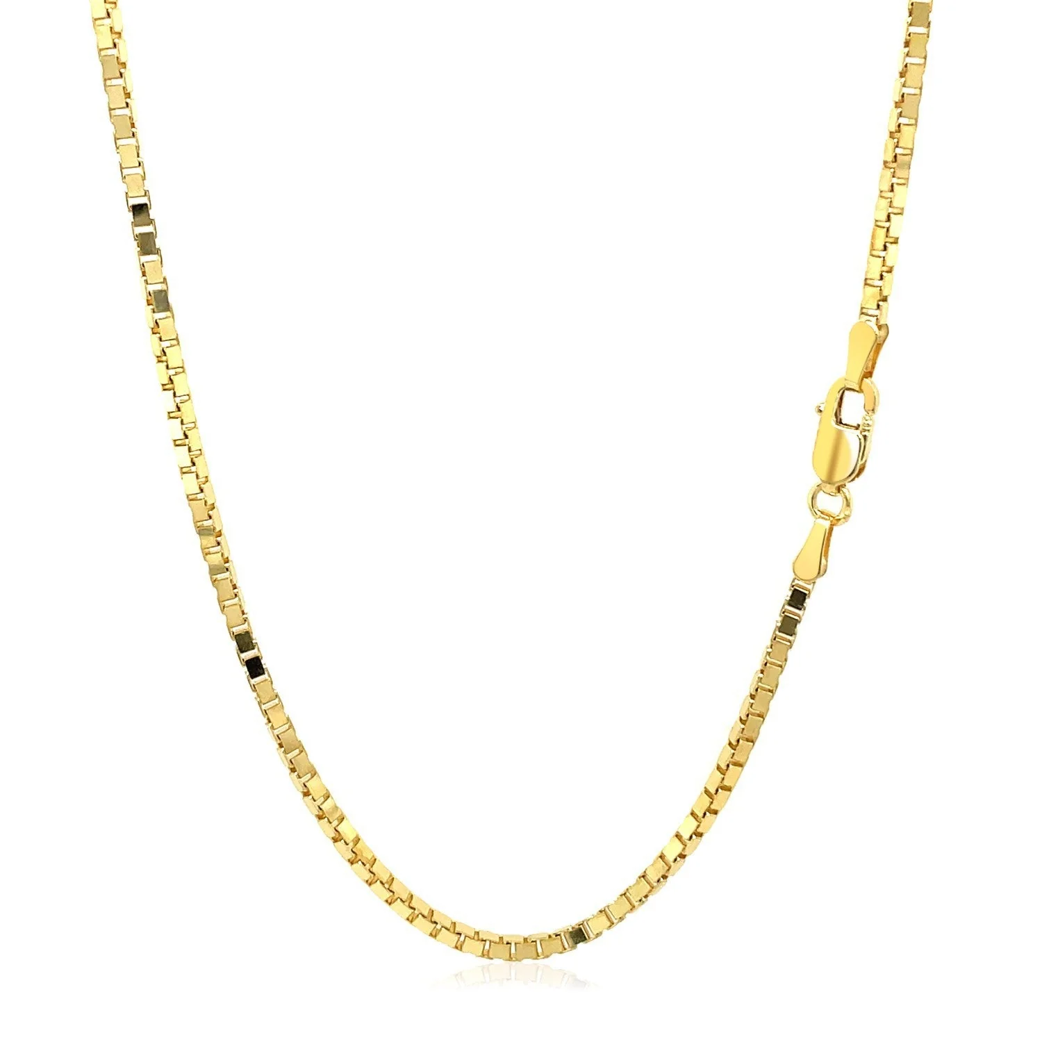1.6mm 14K Yellow Gold Classic Box Chain - Image 3
