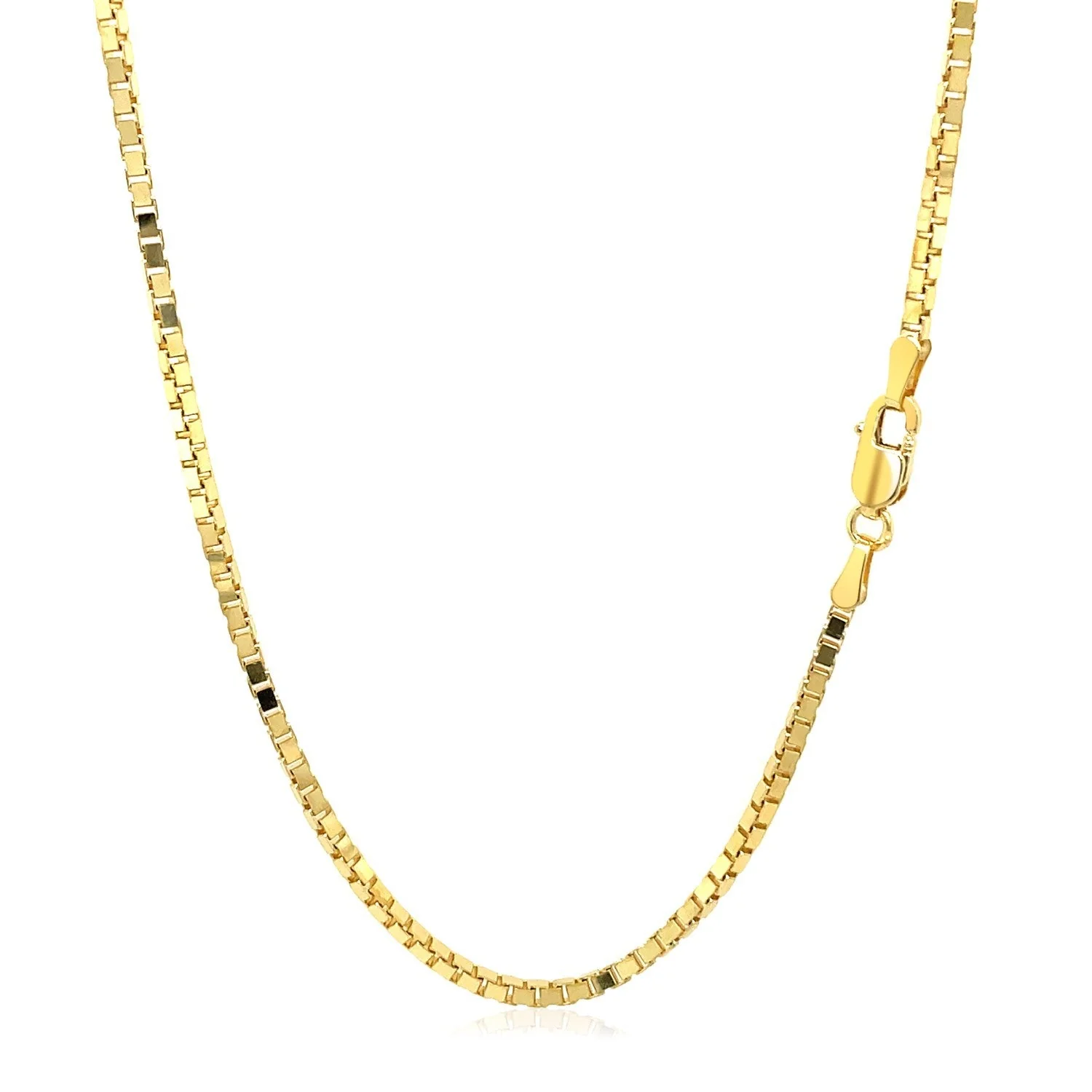 1.6mm 14K Yellow Gold Classic Box Chain - Image 8
