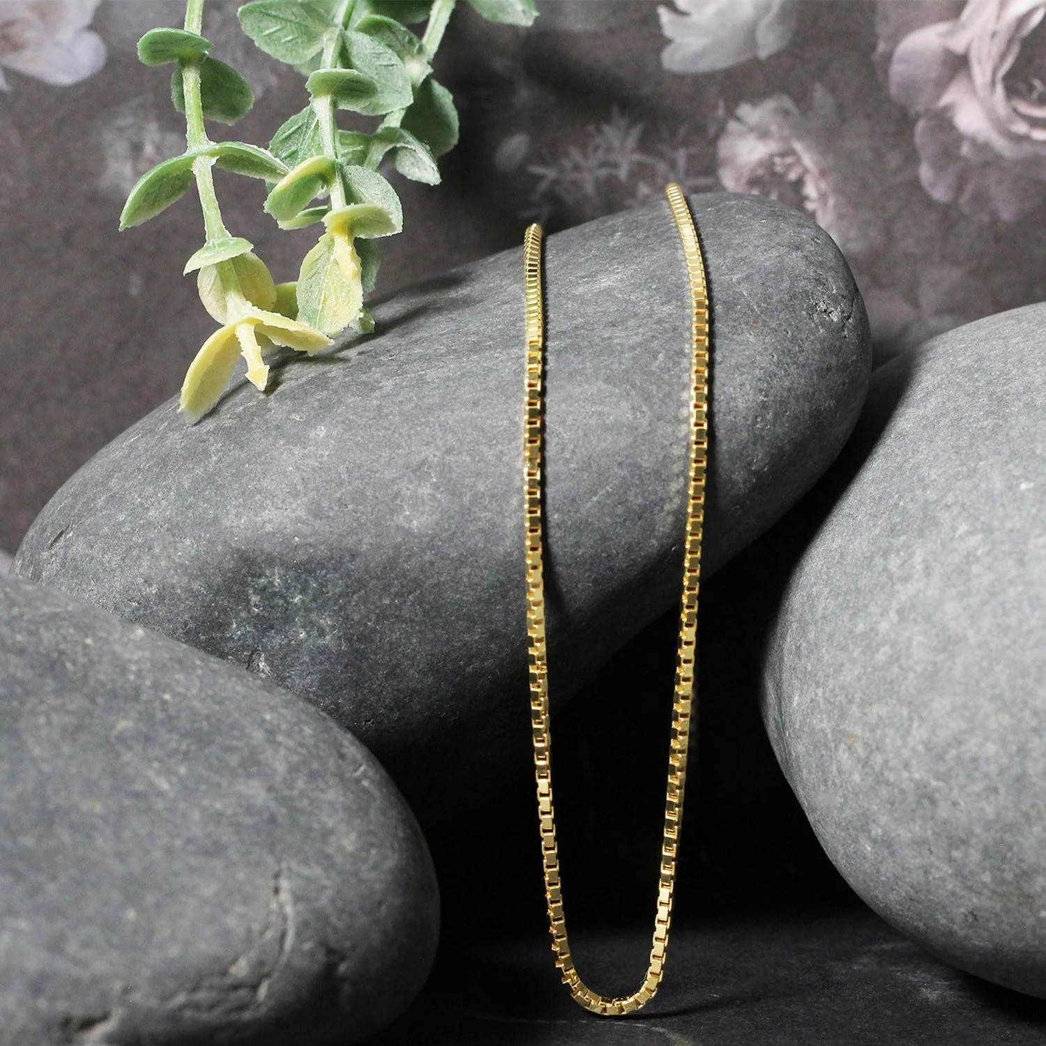 1.6mm 14K Yellow Gold Classic Box Chain - Image 9