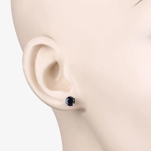1.70 Carat Genuine Blue Sapphire 10K White Gold Earrings - Image 5