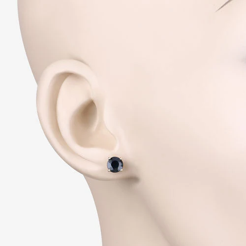1.70 Carat Genuine Blue Sapphire 10K Yellow Gold Earrings - Image 5