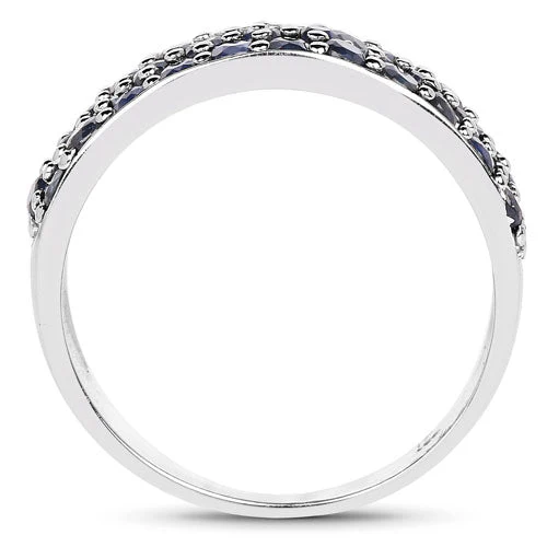 1.70 Carat Genuine Blue Sapphire .925 Sterling Silver Ring - Image 5