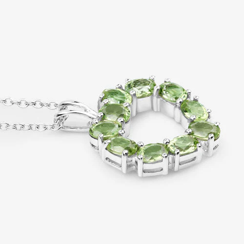 1.70 Carat Genuine Peridot .925 Sterling Silver Pendant - Image 10