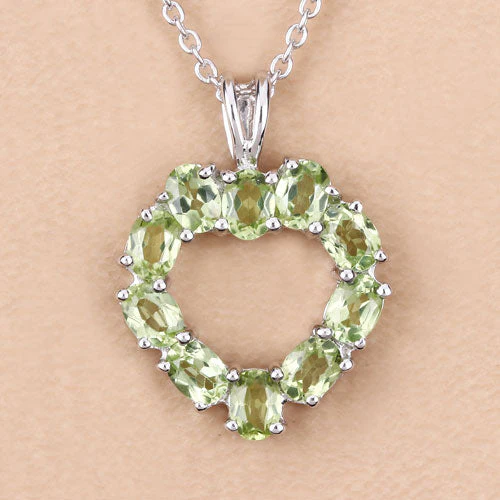 1.70 Carat Genuine Peridot .925 Sterling Silver Pendant - Image 11