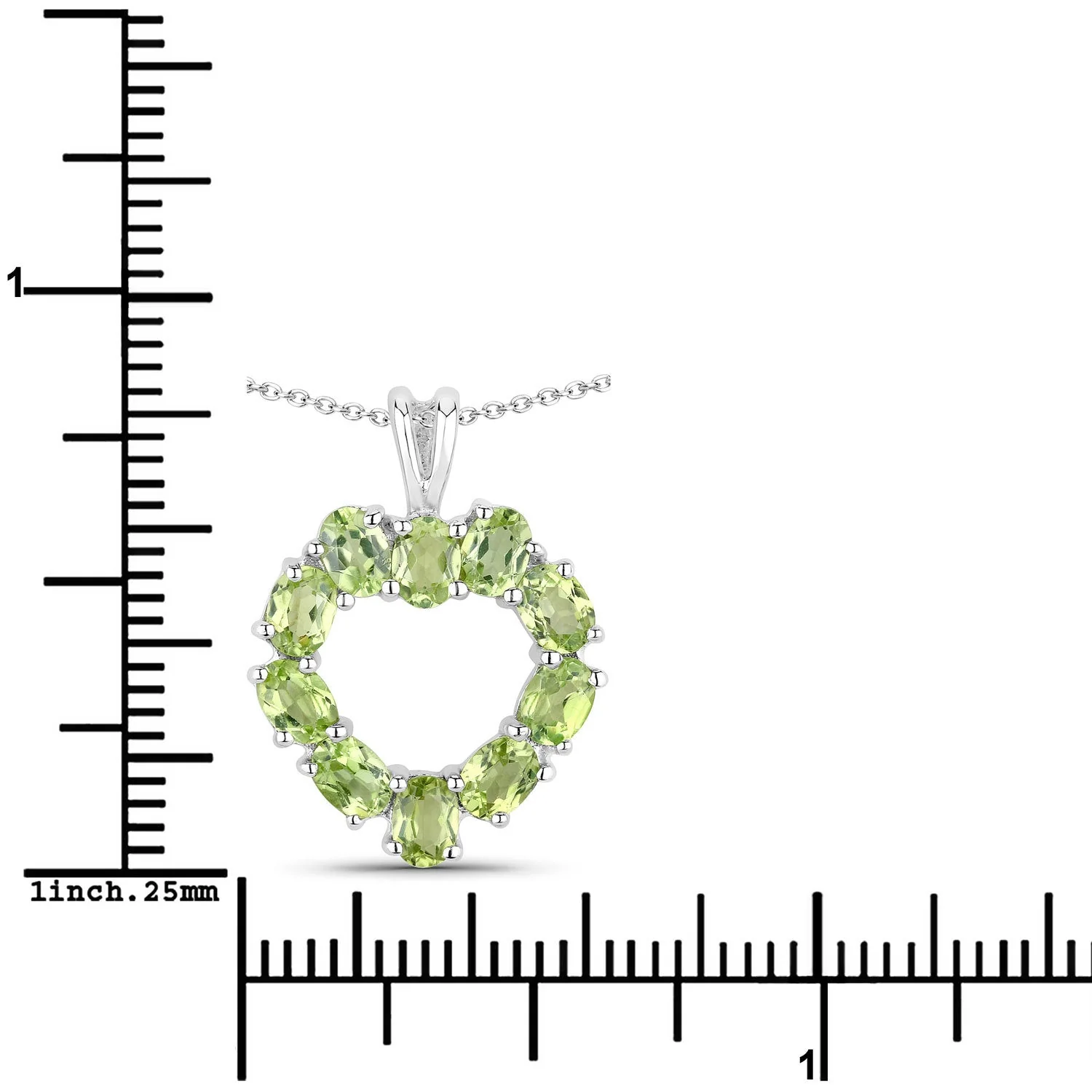 1.70 Carat Genuine Peridot .925 Sterling Silver Pendant - Image 3