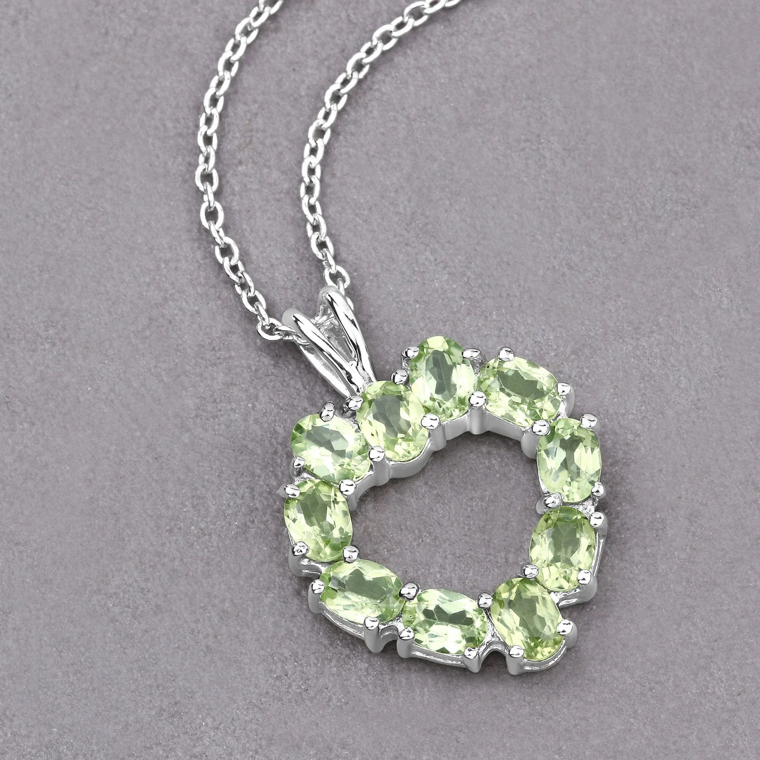 1.70 Carat Genuine Peridot .925 Sterling Silver Pendant - Image 4