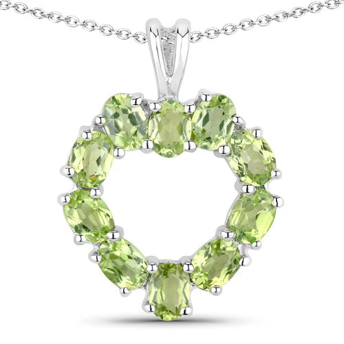 1.70 Carat Genuine Peridot .925 Sterling Silver Pendant - Image 5
