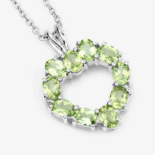 1.70 Carat Genuine Peridot .925 Sterling Silver Pendant - Image 9