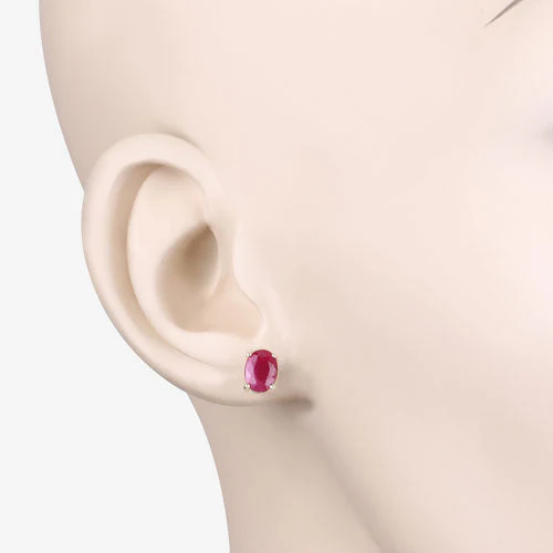 1.70 Carat Genuine Ruby 10K Yellow Gold Earrings - Image 5