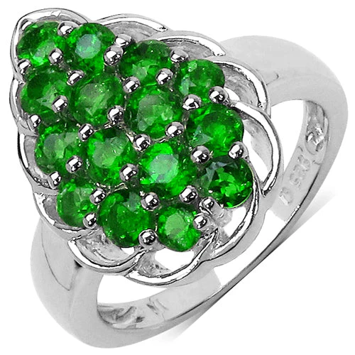 1.71 Carat Genuine Chrome Diopside .925 Sterling Silver Ring - Image 4