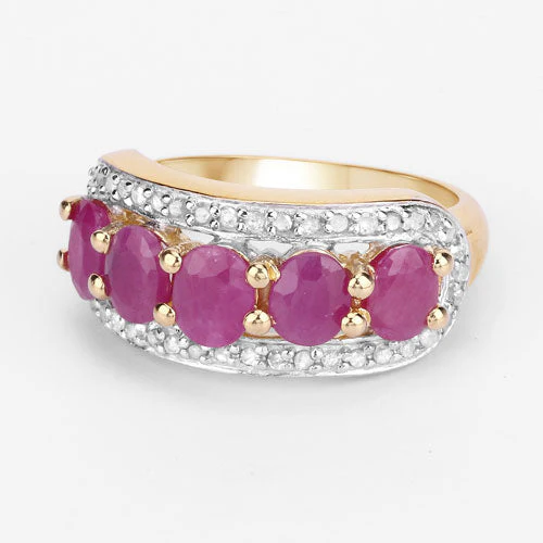1.74 Carat Genuine Ruby and White Diamond .925 Sterling Silver Ring - Image 13
