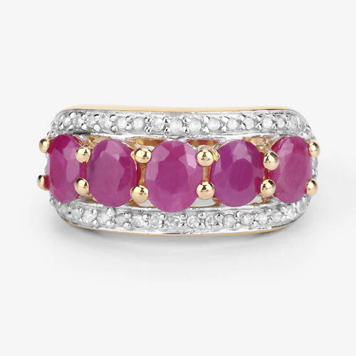 1.74 Carat Genuine Ruby and White Diamond .925 Sterling Silver Ring - Image 17