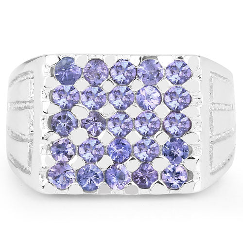 1.75 Carat Genuine Tanzanite .925 Sterling Silver Ring - Image 3