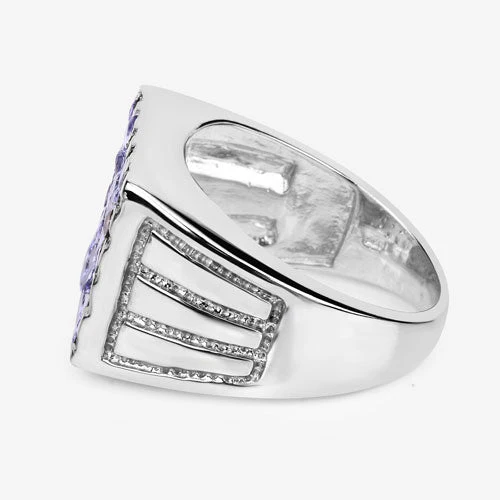 1.75 Carat Genuine Tanzanite .925 Sterling Silver Ring - Image 7