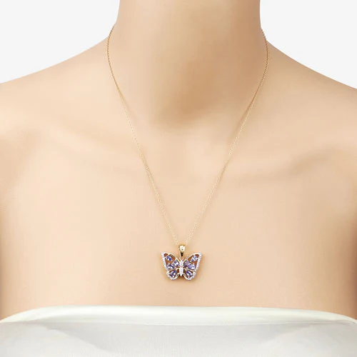 1.75 Carat Genuine Tanzanite and White Zircon .925 Sterling Silver Pendant - Image 10