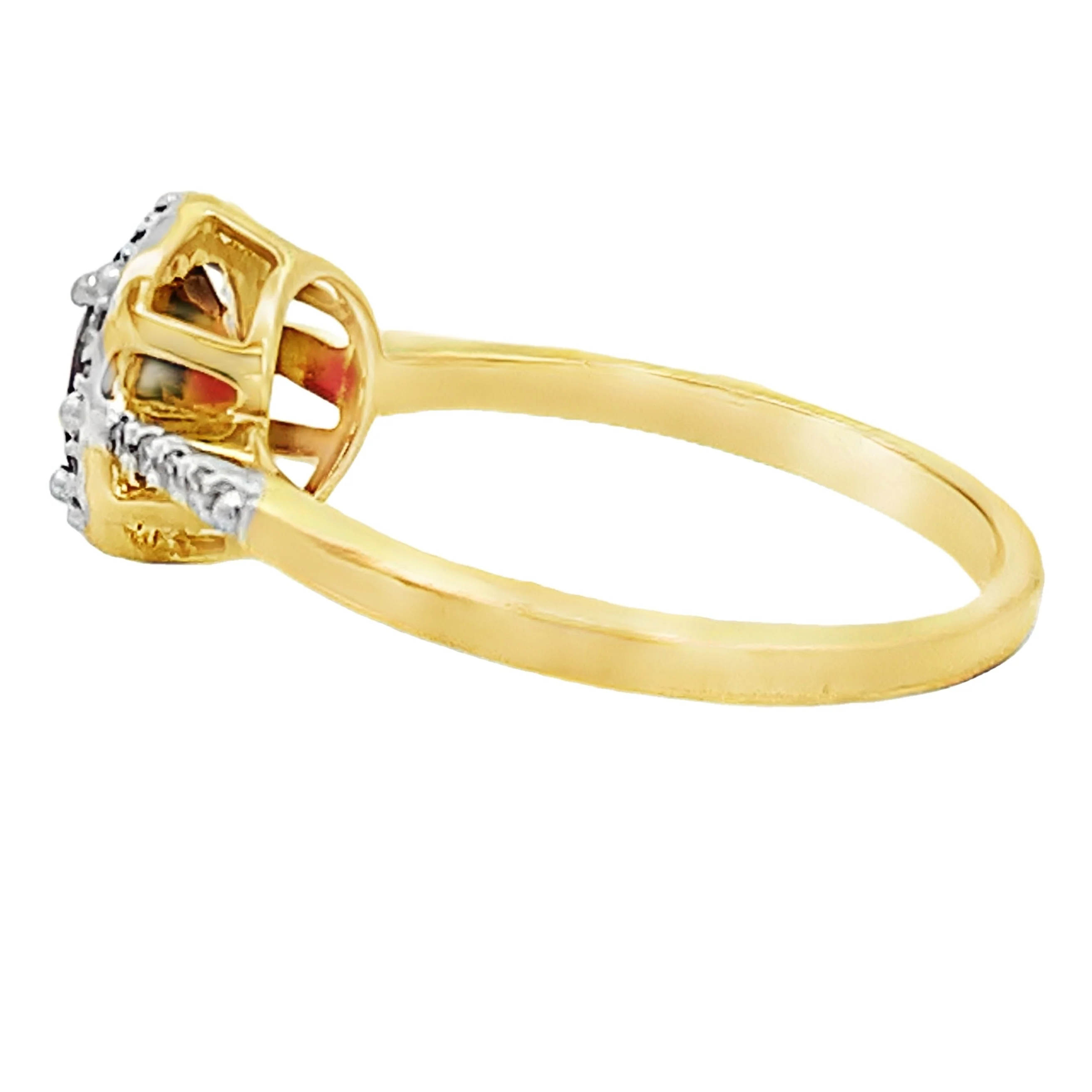 1.75ct Garnet Diamond Ring 10KT Yellow Gold - Image 2