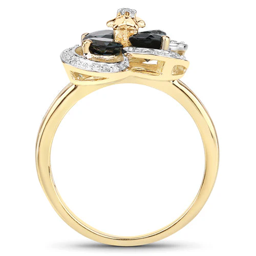 1.76 Carat Genuine London Blue Topaz and White Topaz .925 Sterling Silver Ring - Image 5