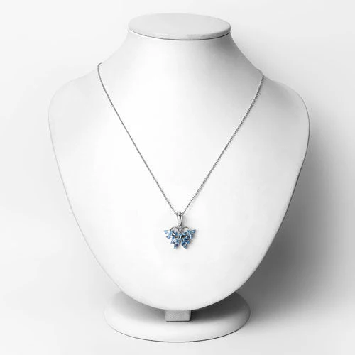 1.76 Carat Genuine Swiss Blue Topaz .925 Sterling Silver Pendant - Image 2