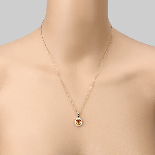 1.78 Carat Genuine Yellow Sapphire and White Diamond 14K Yellow Gold Pendant - Image 14