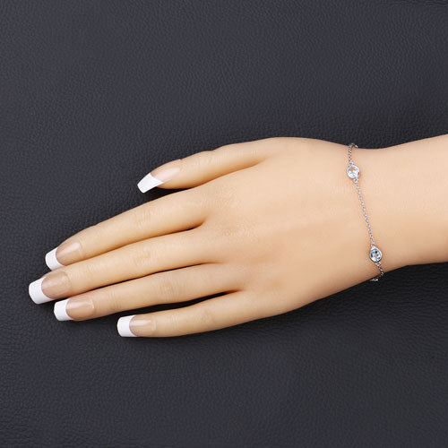 1.80 Carat Genuine Blue Topaz .925 Sterling Silver Bracelet - Image 5