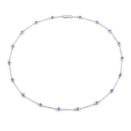 1.80 Carat Genuine Tanzanite .925 Sterling Silver Necklace - Image 5