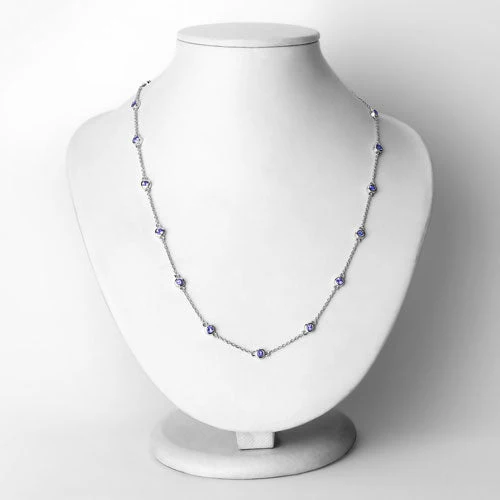 1.80 Carat Genuine Tanzanite .925 Sterling Silver Necklace - Image 6