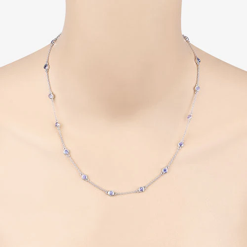 1.80 Carat Genuine Tanzanite .925 Sterling Silver Necklace - Image 8
