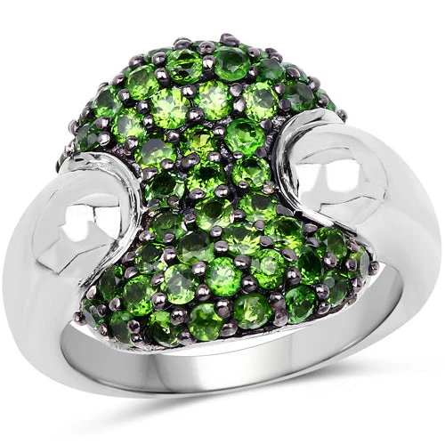 1.82 Carat Genuine Chrome Diopside .925 Sterling Silver Ring - Image 4