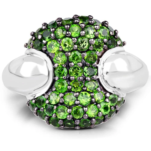 1.82 Carat Genuine Chrome Diopside .925 Sterling Silver Ring - Image 6