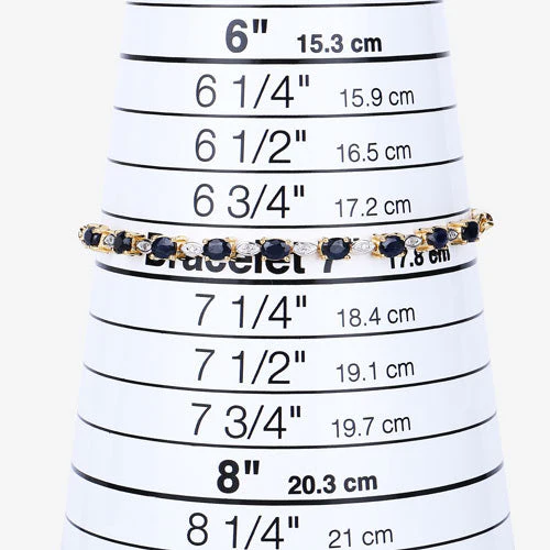 1.83 Carat Genuine Blue Sapphire and White Diamond .925 Sterling Silver Bracelet - Image 13
