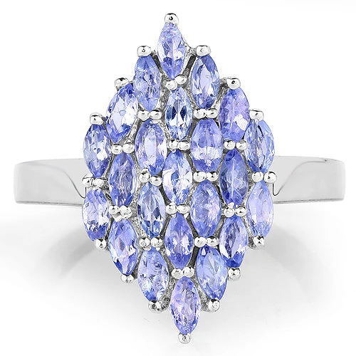 1.84 Carat Genuine Tanzanite .925 Sterling Silver Ring - Image 6