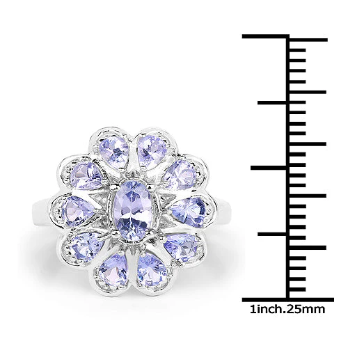 1.84 Carat Genuine Tanzanite .925 Sterling Silver Ring - Image 6
