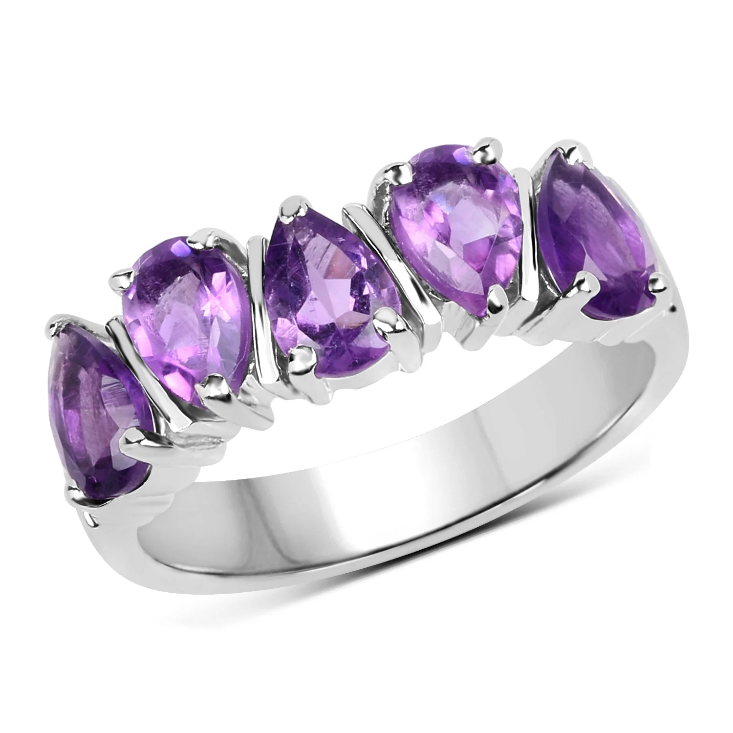 1.85 Carat Genuine Amethyst .925 Sterling Silver Ring - Image 3