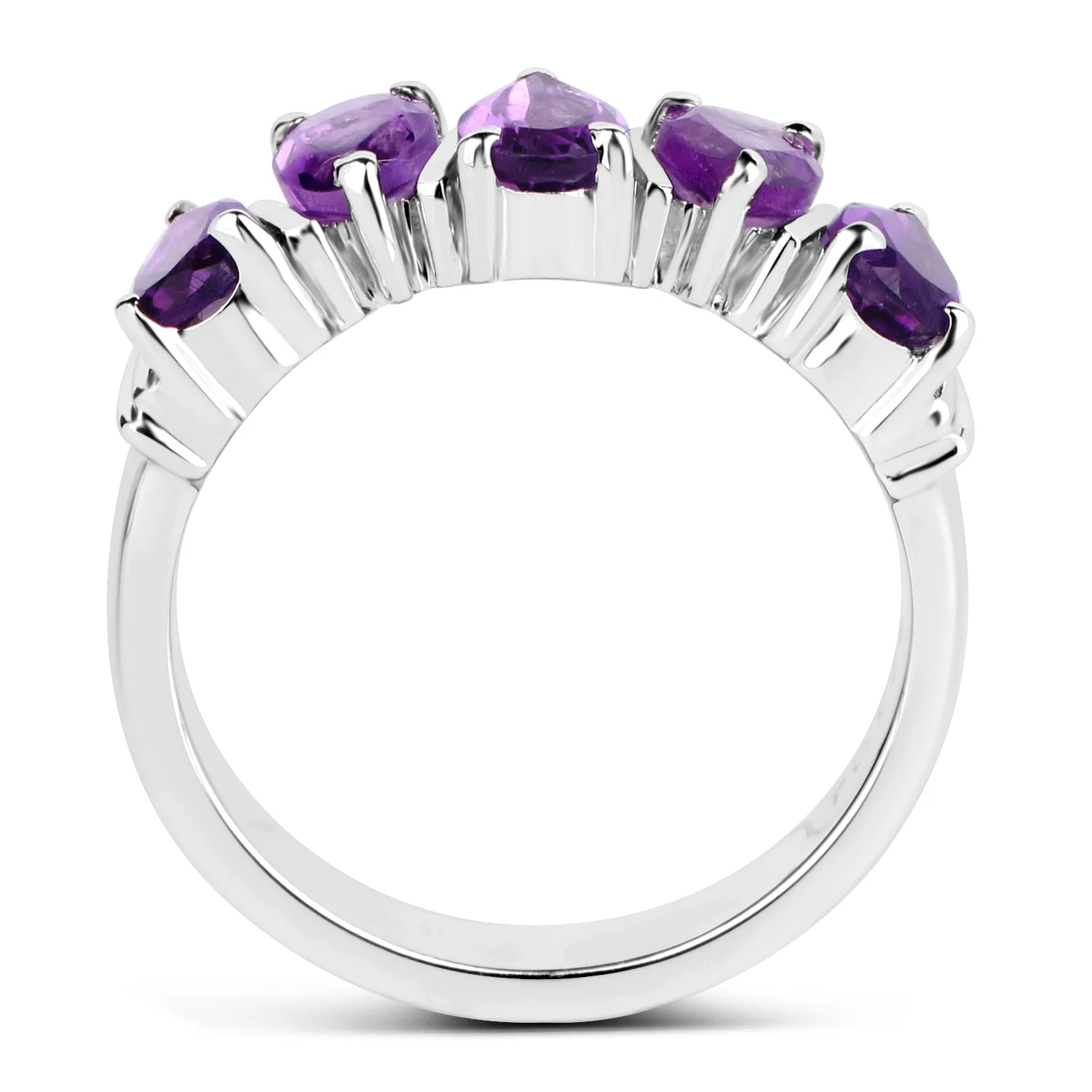1.85 Carat Genuine Amethyst .925 Sterling Silver Ring - Image 4